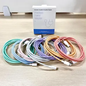 Nuevos productos cable USB A a USB C largo cable de carga de metal trenzado de nylon en carga rápida de nylon