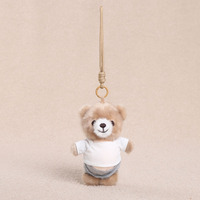 Porte-clés ours mignon et dodu en peluche, breloque de sac en animal en peluche doux, mini pendentif ours en peluche pour la décoration de sac à dos et de sac à main