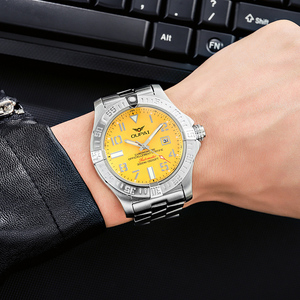 OUPAI-reloj deportivo para hombre, con diseño de lobo marino, esfera amarilla, resistente al agua, automático, de lujo, grande, 46mm, novedad de <span class=keywords><strong>2022</strong></span> - Product Image 4