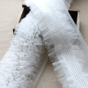 Cinta de Encaje de Malla con Borde de Pompones de 15 cm de Ancho para Cuello de Lana DIY - Product Image 4