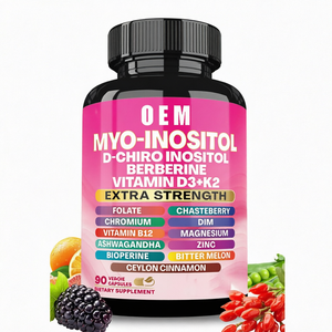 Cápsulas de Mioinositol, D-Chiroinositol, Berberina y Vitamina D3+K2, Suplemento Dietético Vegano, 60 Unidades - Product Image 1
