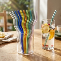 Pailles en verre réutilisables de 7,8 pouces de long, accessoires en forme de bonhomme en pain d'épices soufflé pour les amateurs de boissons en verre, emballage personnalisé