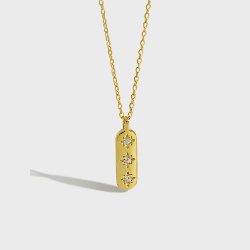 HOT SALE S925 sterling silver necklace ins niche geometric long brand zircon necklace female choker necklace