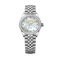 Montre pour femme, montre en acier inoxydable rose, montre à quartz, montre-bracelet