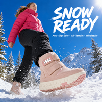 Bottes d'hiver pour femmes très vendues, avec fermeture éclair, doublure chaude en peluche, semelle antidérapante en TPR et sangle auto-agrippante