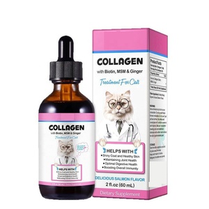 Gouttes de collagène <span class=keywords><strong>pour</strong></span> chats riches en protéines OEM avec <span class=keywords><strong>biotine</strong></span>, MSM et gingembre <span class=keywords><strong>pour</strong></span> la santé des articulations et digestive 60ml - Product Image 1