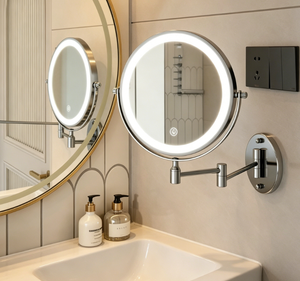 Round LED <b>Vanity</b> <b>Mirror</b> Dimmable Touch Control 360 Degree Rotation Wall Mounted <b>Makeup</b> <b>Mirror</b> for Bathroom - Product Image 5