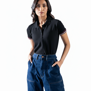 Camisa de manga corta con cuello de Polo de verano para mujer, gran oferta, Polo transpirable informal de algodón y poliéster para mujer - Product Image 1