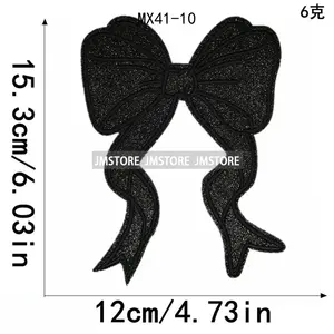 Colorful Glitter Sequin <strong>Girly</strong> Coquette Sparkle Bows Iron on Small Badge Thermoadhesive Embroidery Patches Applique for <strong>Hoodies</strong> - Product Image 2