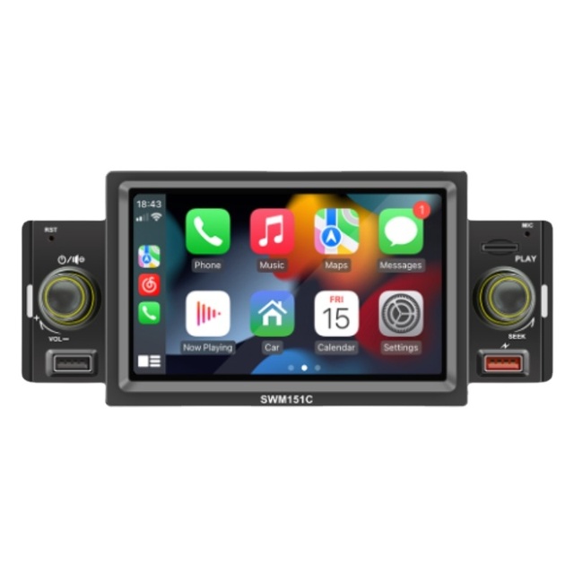 HENMALL 1din 5 inch HD Screen Wireless CarPlay Android Auto Radio Mirror Link FM AM RDS Backup Camera Car MP5 Multimedia Player