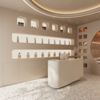 Sundo - Design personnalisé de salon de beauté de style luxueux avec éclairage LED, décoration, comptoir de réception, présentoirs complets pour l'ensemble du magasin