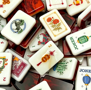Colección de Fichas de Mahjong Personalizadas: Fuego + Fortuna - Fuego de Brasas, Juego de Mahjong Americano de Acrílico Rojo de Doble Capa - Product Image 4