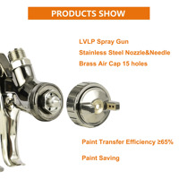 Pistol Semprot Cat Otomatis LVLP ROKO H-902 Profesional 1.3/1.8mm Nozzle Aluminium Gravity Feed OEM CE