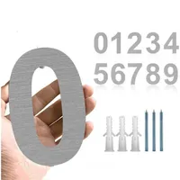 Plaques de porte modernes en acier inoxydable de 20/30 cm pour numéros de maison, numéros de porte de garage ou de portail, avec numéros d'adresse personnalisables