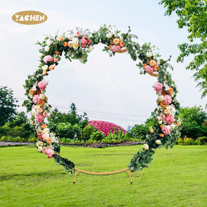 याचेन राउंड पृष्ठभूमि स्टैंड 6.6/7.2 फीट गोल्डन मेटल सर्कल गार्लैंड फ्रेम शादी के लिए जन्मदिन पार्टी बेबी शॉवर सजावट - Product Image 1