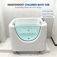 Baignoire ovale portable moderne en PVC à installer sous le comptoir avec capteur de température, design élégant pour spa