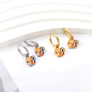 Aros de Acero Inoxidable PVD con Diseño de Dibujos Animados de Animales, Coloridos y Lindos, los Más Vendidos, para Unisex - Product Image 5