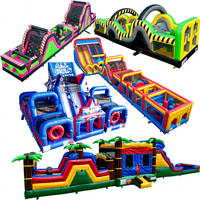 Parcours du Combattant Gonflable Géant Commercial pour Adultes, Activités Sportives pour Enfants, Parcours d'Obstacles Gonflable pour Adultes