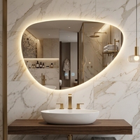 Miroir de salle de bain intelligent à LED, miroir de maquillage rétroéclairé avec capteur tactile, 3 couleurs réglables, anti-buée, pour hôtel, maison, OEM