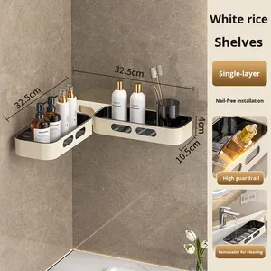 Mặt hàng bán chạy nhất mới treo tường vòi hoa sen Kệ ABS lưu trữ chủ có thể gập lại Organizer phòng tắm vòi hoa sen kệ - Product Image 6