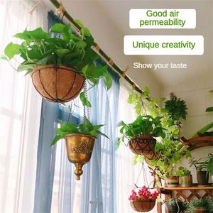 Panier de rangement suspendu en osier tressé, bleu coloré, pour jardins, <span class=keywords><strong>eucalyptus</strong></span>, mur, plantes d'extérieur, pots de fleurs, jardinières, patio - Product Image 6