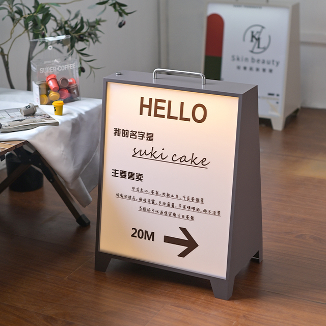 Outdoor Floor Standing Luminous Light Box, Portable Light Box, Rechargeable Light Box