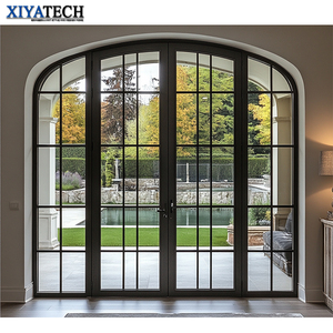 Xiyatech 현대적인 디자인 이중 입구 문 하이 퀄리티 보안 강철 금속 유리 외부 프랑스 철 문 - Product Image 6
