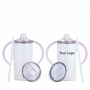 Gobelet isotherme double paroi en acier inoxydable blanc de 12 oz, classique, droit, pour sublimation, pour tout-petits et enfants - Product Image 3