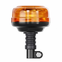 ECE R65 LED-Blitzleuchte 16W 12V 24V Flexi DIN-Stangenmontage Bernsteinfarbenes Blinklicht für Traktoren und LKWs