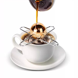 Sfere per Caffè e Tè Artigianali Italiane in Acciaio Inox, Palline Dorate per Conservare l'Aroma, Accessori per Caffè e Tè Congelati, <span class=keywords><strong>Espresso</strong></span> - Product Image 1