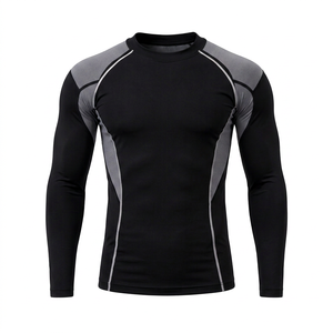 Vêtement de sport pour homme tendance à manches longues, anti-UV, à séchage rapide, en polyester et élasthanne écologiques, color-block, idéal pour les activités de plein air - Product Image 1