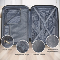 La nouvelle valise imprimé léopard ABS + PC de haute qualité avec sac à bagages et sac de lavage convient aux voyages de grande capacité