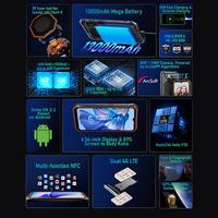 Vente flash Téléphone robuste Blackview BV6200 Pro 6 Go + 128 Go IP68/IP69K 6,56 pouces Android 14 Appareil photo 13 MP Batterie 13000 mAh Utilisation en extérieur