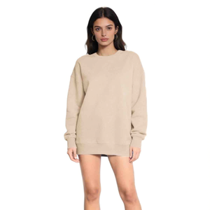 Felpa Oversize HDJ da Donna, Girocollo, Manica Lunga, Tinta Unita, Misto Cotone, Abbigliamento Casual Autunnale, Taglie M/L XL/2XL - Product Image 1