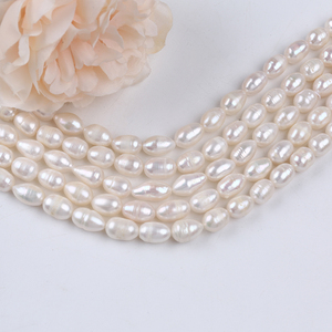 7-8mm ורוד סגול לבן אורז מים מתוקים פרל קווצות למכירה - Product Image 3