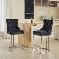 [Entrepôt USA] Livraison Gratuite - Lot de 2 Tabourets de Bar Modernes en Velours pour la Maison - Expédition Domestique aux États-Unis - MOQ : 1 Lot