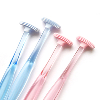 2024 marque privée soins bucco-dentaires Raspador De Lengua brosse à langue en Silicone souple Double effet langue nettoyant grattoir pour adulte