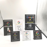 حامل عرض مراجعات جوجل مخصص من الأكريليك والبي في سي مقاس 120*60 ملم مع تقنية NFC لقوائم المطاعم