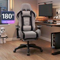 Chaise de jeu pour ordinateur en cuir PU à dossier haut, confortable, avec accoudoirs inclinables, chaise pivotante de course, réglable en hauteur, ergonomique