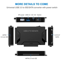 Adaptador SATA a USB IDE HDD SSD convertidor de disco duro USB 3,0 macho a macho Cable 2,5 "/3,5" Kit de adaptador de disco duro
