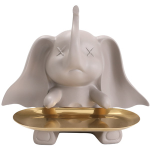 ถาดดัมโบ้ ของตกแต่งเรซิ่น งานฝีมือ ของตกแต่งห้องนั่งเล่น ที่เก็บกุญแจอเนกประสงค์ รูปทรงแปลกตา ดีไซน์มินิมอล - Product Image 5