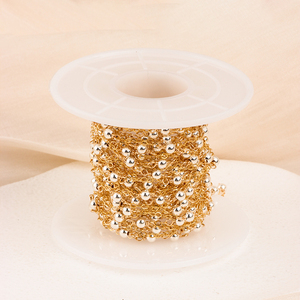 Unique 14K <strong>Gold</strong> Filled Beaded <strong>Chain</strong> With 3mm S925 Silver <strong>Ball</strong> for DIY Handmade Necklace Bracelet Jewelry Making Accessories - Product Image 6