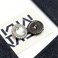 Bouton vintage en métal avec strass, rivet rond en cristal pour vêtements féminins, manteaux, jeans, accessoires vestimentaires de haute qualité