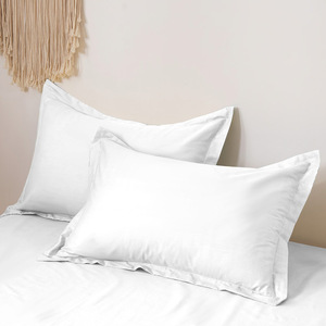 OEM Vente en gros Tissu 100% coton Linge de lit <span class=keywords><strong>d</strong></span>'hôtel personnalisé <span class=keywords><strong>Taie</strong></span> <span class=keywords><strong>d</strong></span>'<span class=keywords><strong>oreiller</strong></span> blanche en vrac Queen Size - Product Image 2