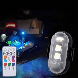 Car Motorcycle Bike Strobe <b>Light</b> 8-Color USB Rechargeable Plastic Waterproof Wireless Remote Control Anti-Collision Warning LED - Product Image 1