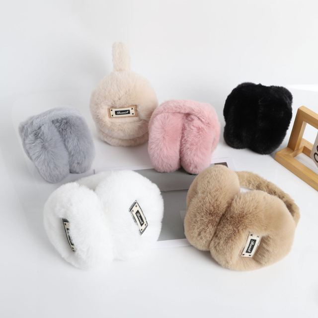 Cartoon Cute Printed Warm Earmuffs with Creative Windproof Ear Covers Thickened and Fleece-lined Outdoor Anti-freezing Earmuffs