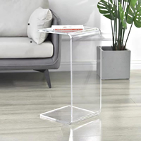 Table basse en acrylique transparente en forme de U personnalisée pour le salon