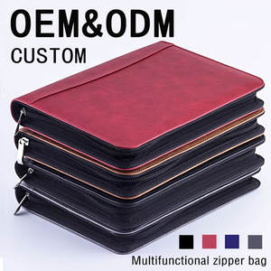 Carnet A5 personnalisé en cuir détachable avec fermeture éclair, multifonctionnel, à feuilles mobiles, pour réunions, travail et archivage créatif - Zhejiang - Product Image 2