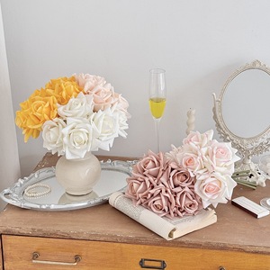 Ramo de Rosas de Seda, Flores Artificiales de Alta Simulación, Accesorios de Decoración para Bodas y Hogar - Product Image 2