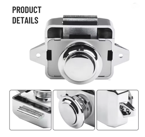 Kunci Tombol Tekan untuk Lemari Motorhome, Kabinet Camper, Caravan, Latch Knob, Latch Laci Kapal, Perlengkapan Perkakas - Product Image 6